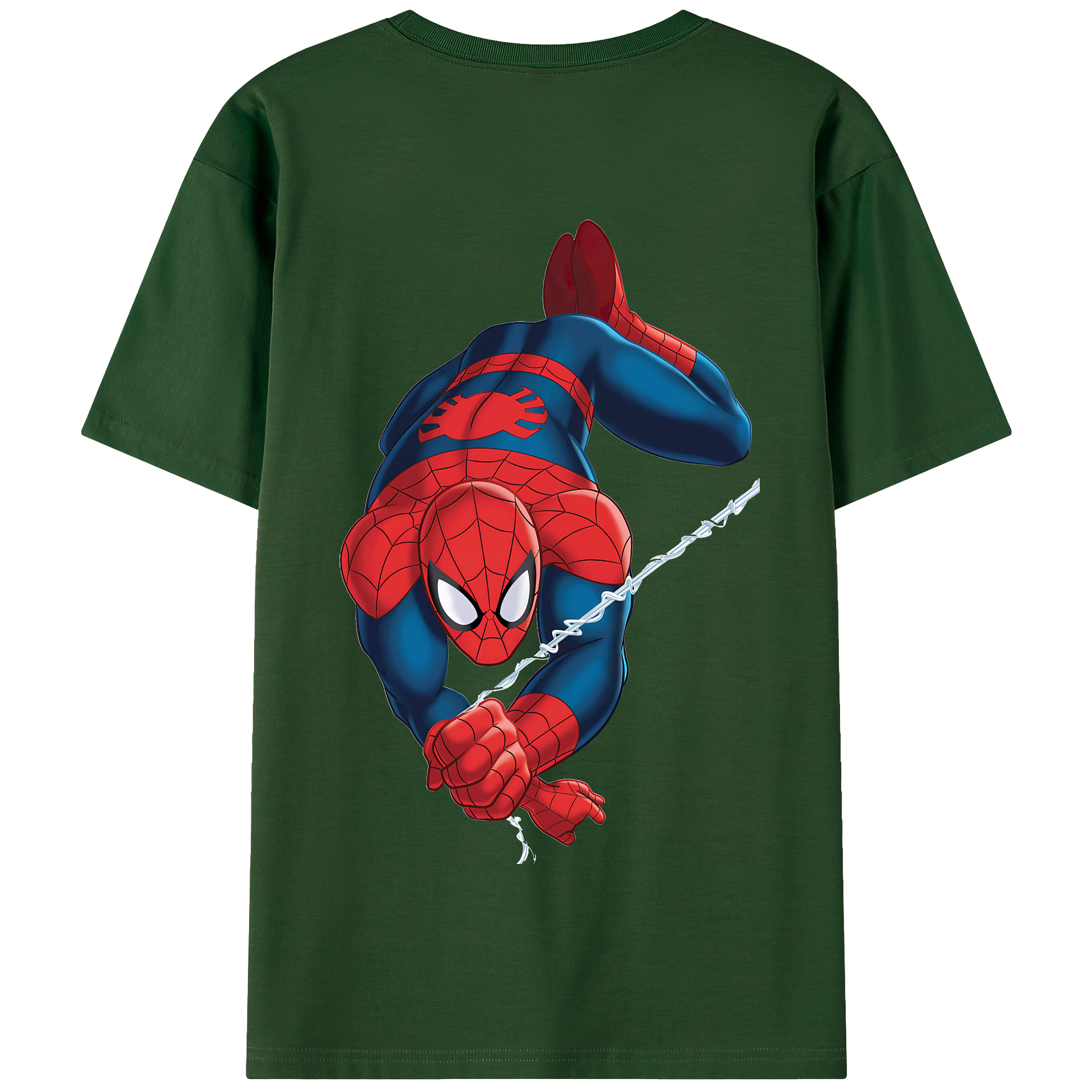 （画像用） Spider Man スパイダーマン 綿100％半袖Tシャツ（背面プリント）